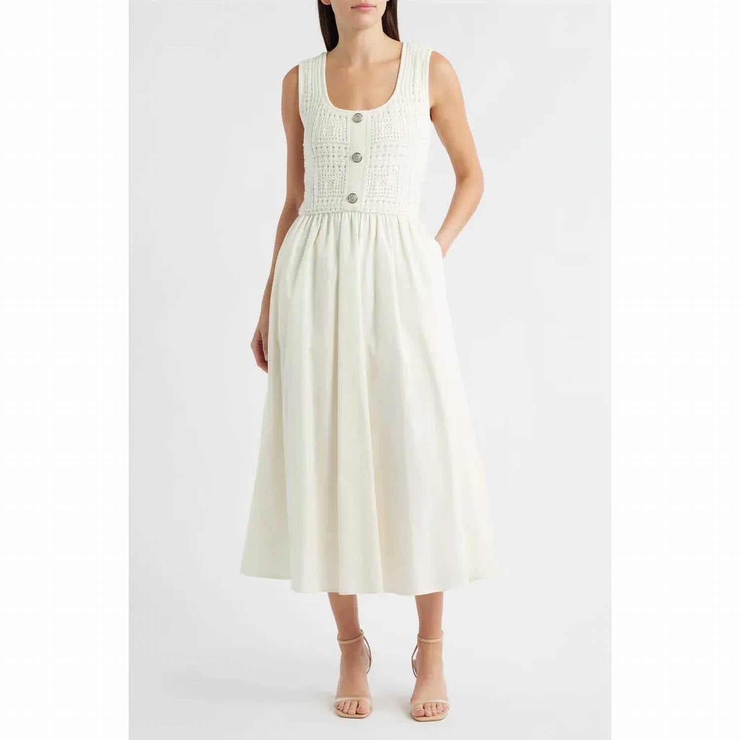 Zoe And Claire - Sleeveless Crochet Twofer Dress