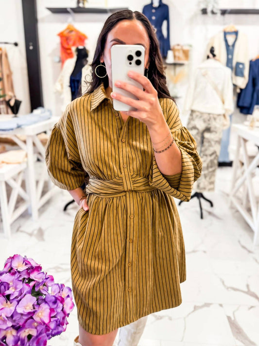 Sunday Edition - Women's Queue Me In Striped Mini Dress