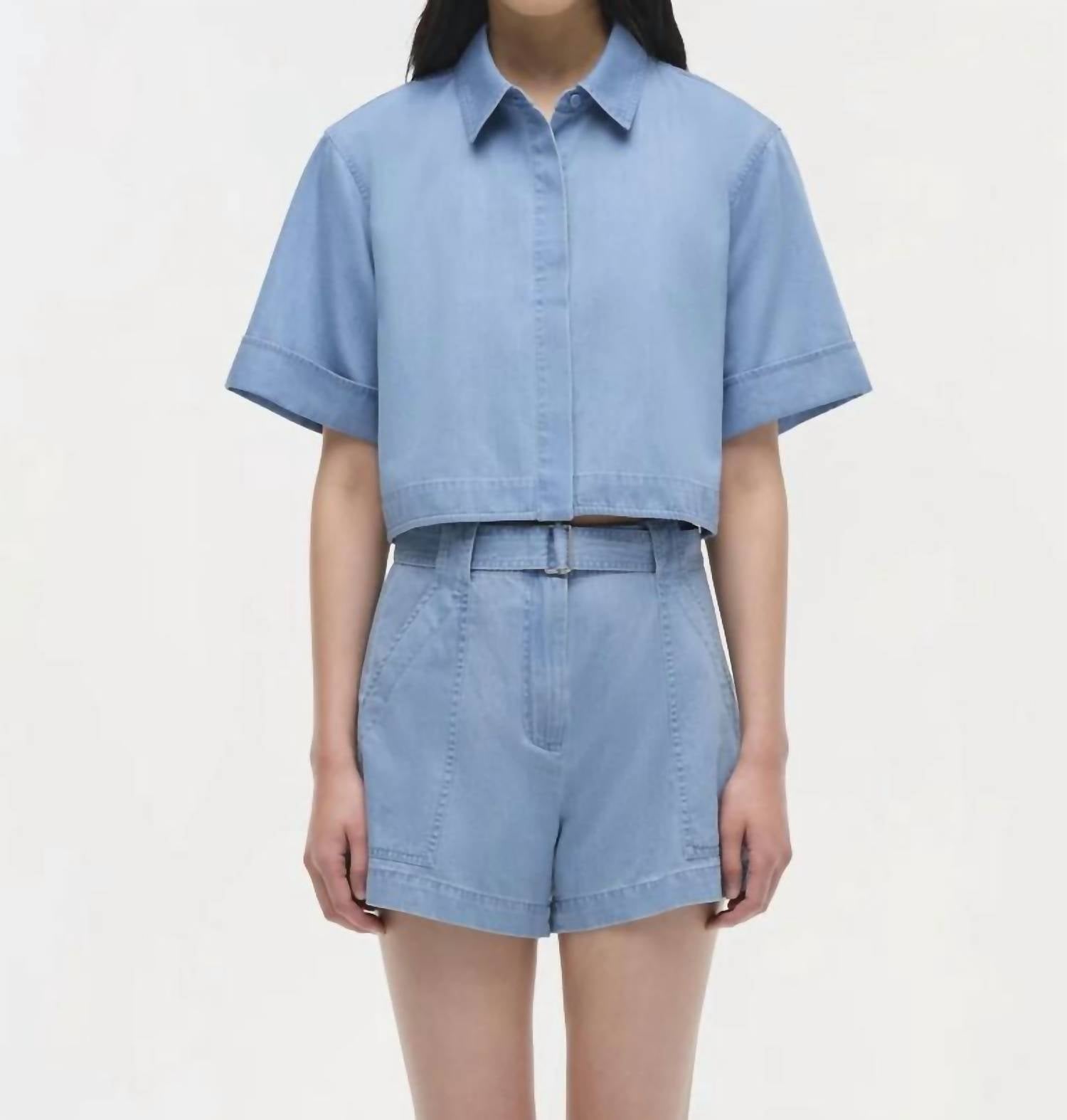 Jonathan Simkhai - Bishop Tailored Denim Crop Top