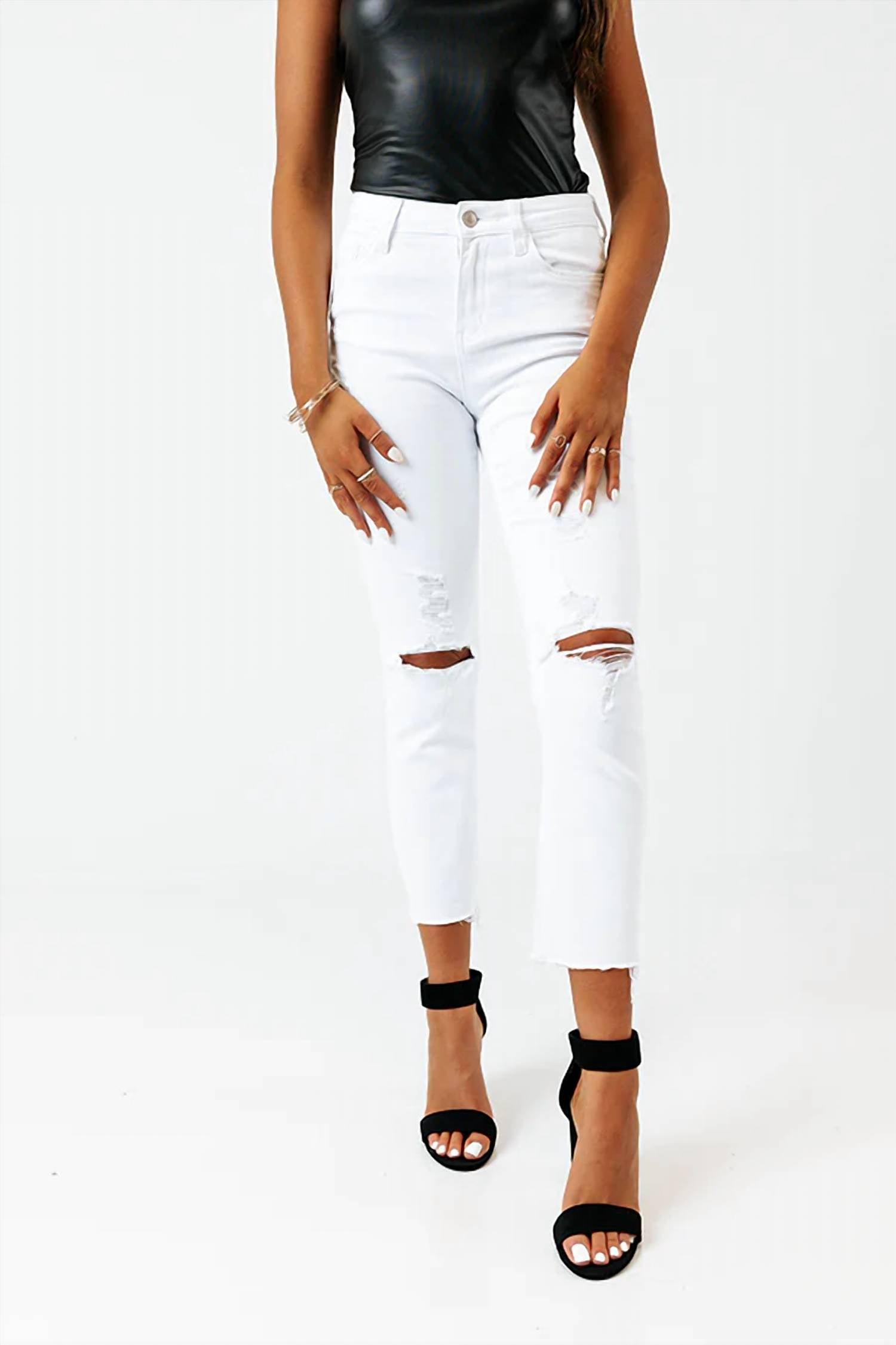 Flying Monkey - Gerry High Waist Distressed Skinny Jeans
