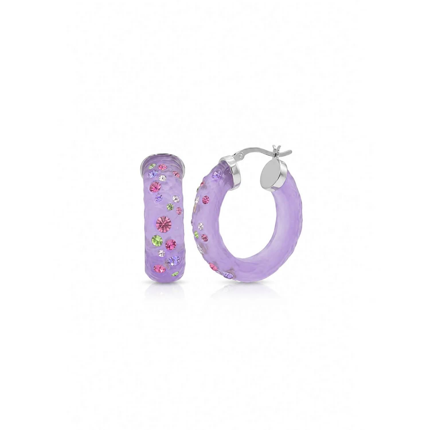 Gold & Honey - Women's Small Marquise Confetti Hoop Earrings