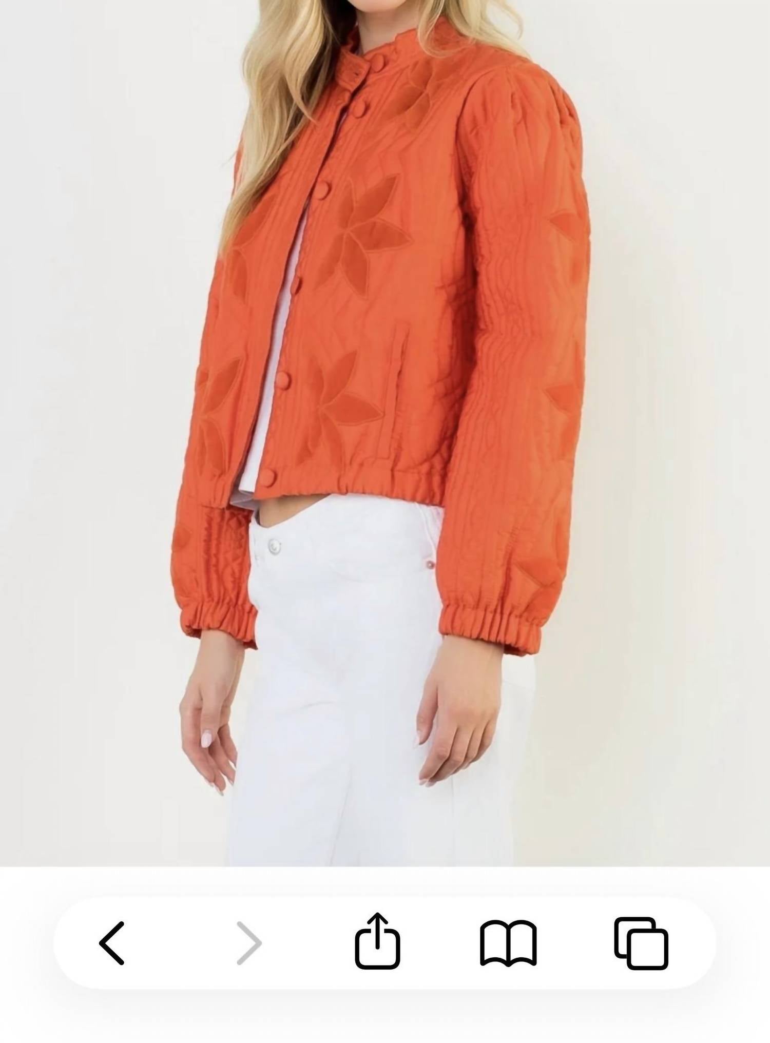 Thml - Women's Velvet Flower Quilted Jacket