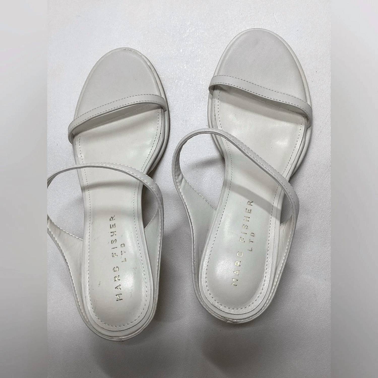Marc Fisher - Women's Alonde Leather Heeled Slide Sandal