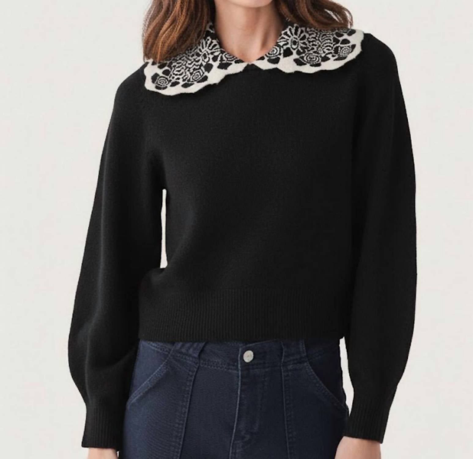 Thml - Amelia Contrast Lace Collar Sweater