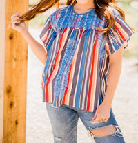 Layerz Clothing - Serape Embroidered Top