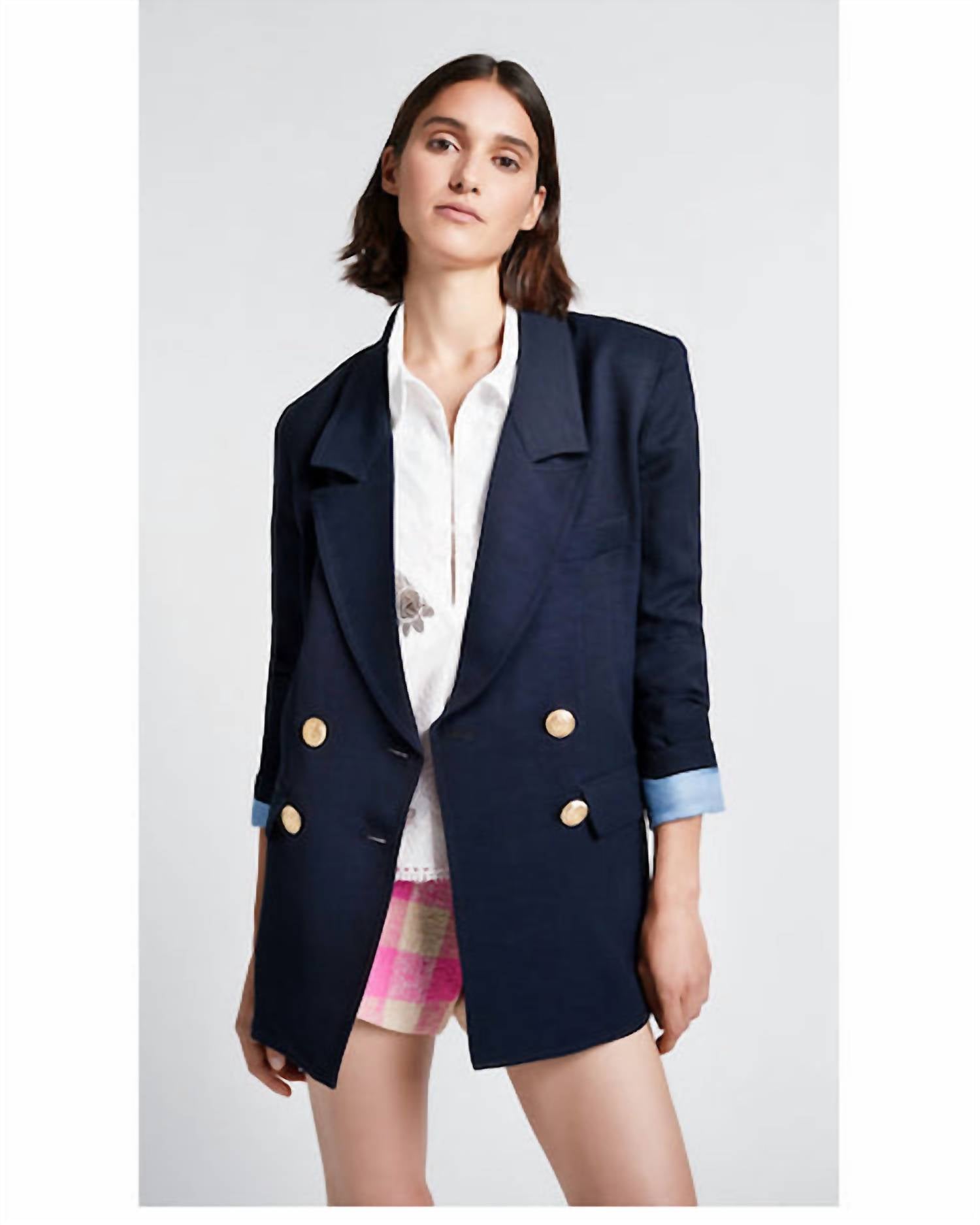 Smythe - Oversized Double Breasted Button Front Blazer