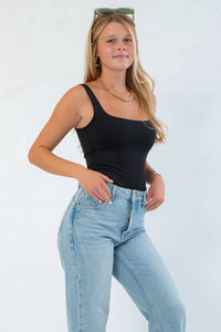 Rd Style - Basic Scoop Neck Sleeveless Bodysuit