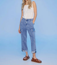 Charlie B - Chambray Stretch Cargo Pants