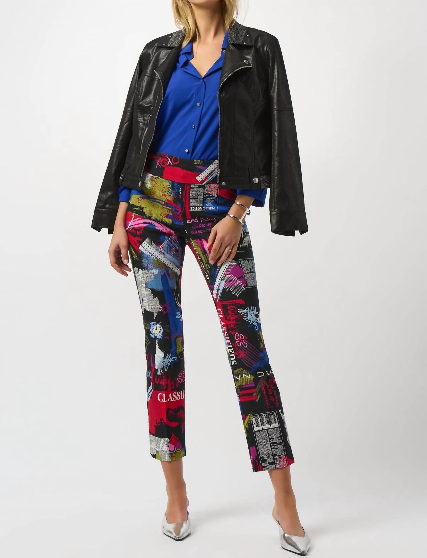 Joseph Ribkoff - Foiled Faux Suede Fitted Jacket