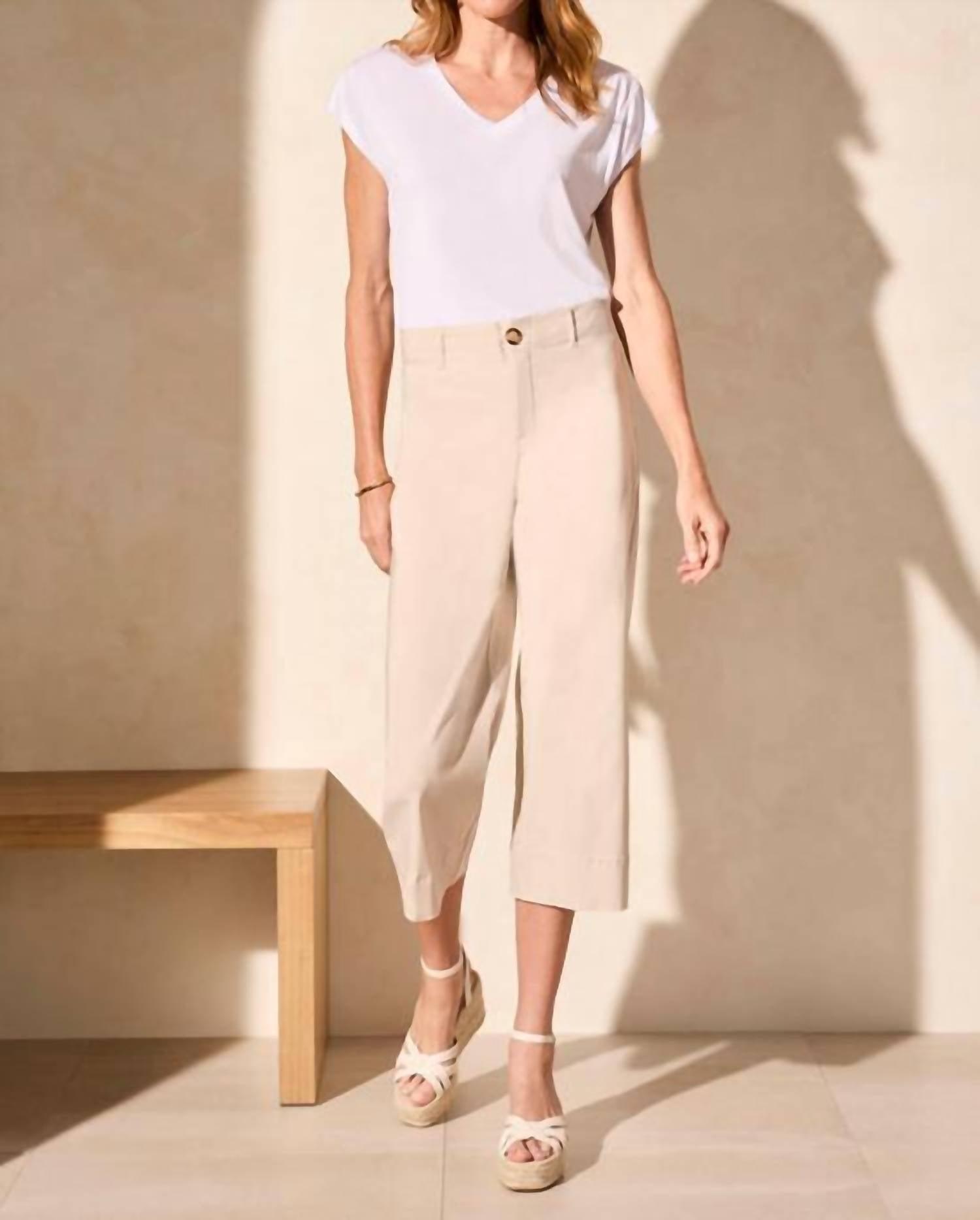Tribal - High Rise Twill Capri Pants
