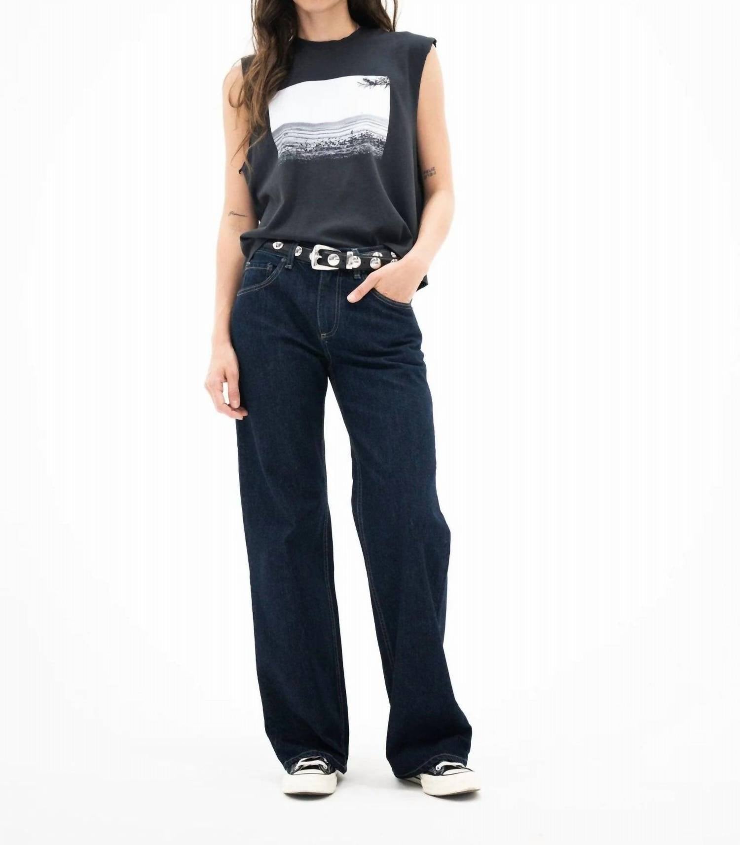 ASKK NY Sullivan Straight Leg Jean in indigo resin - women's jeans - view 4