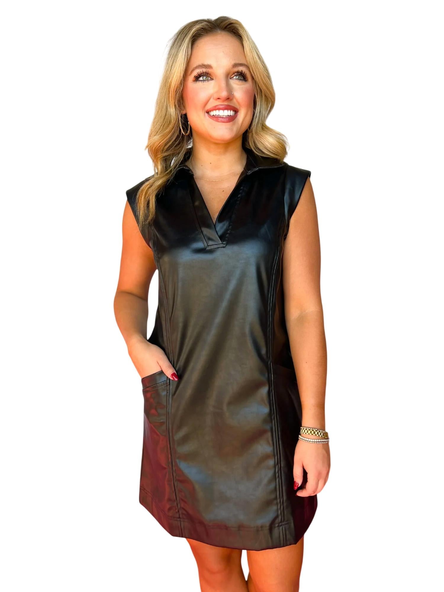 Entro - Hermione Faux Leather Dress