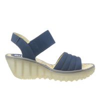FLY LONDON Women's Yiko Sandal in blue 1 - women's sandal - detail view