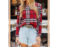 First Love By Lovelyn - Plaid Light Knit Sweater