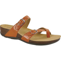 SAS Women's Shelly Toe Loop Slide Sandal in weave clementine - women's sandal - detail view