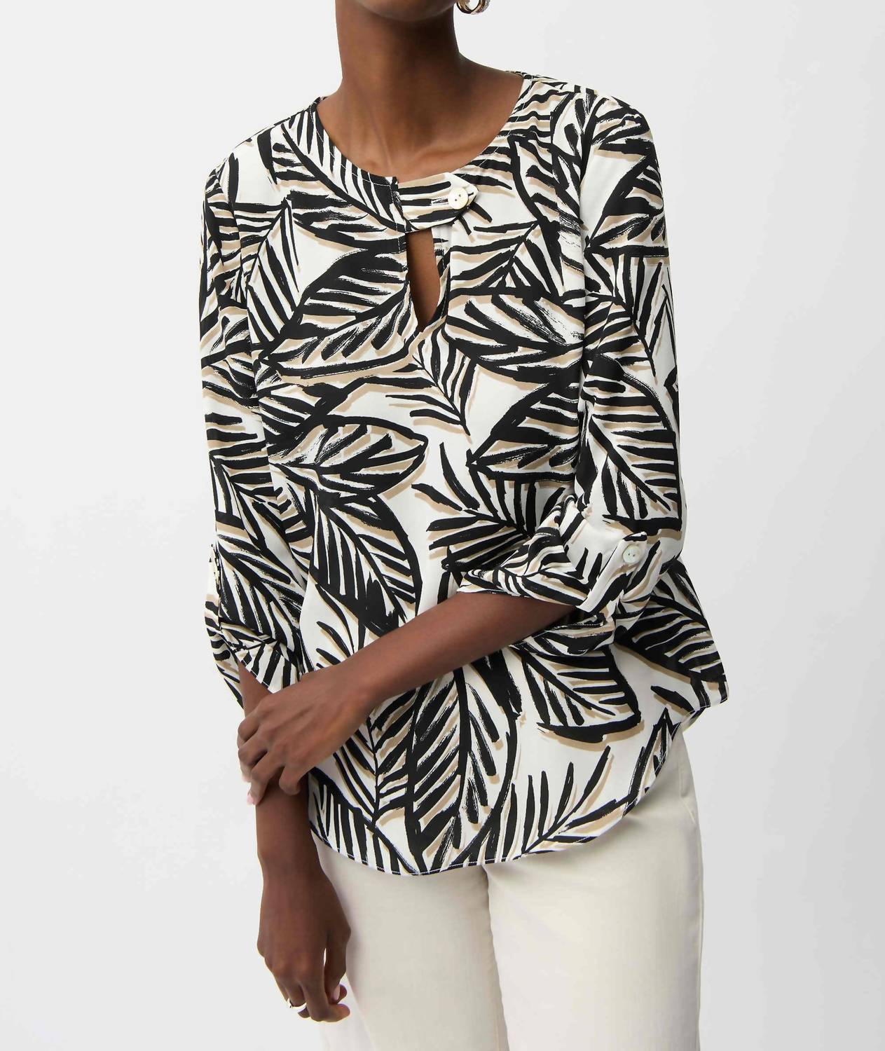 Joseph Ribkoff - Georgette Tropical Print Boxy Top
