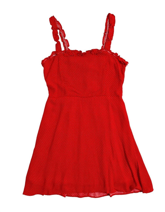 Le Lis - Women's Polka Dot Strappy Ruffles A line Mini Dress