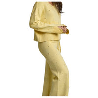 Fantastic Fawn - Knit Sweater & Pants Set With Pearl Trim