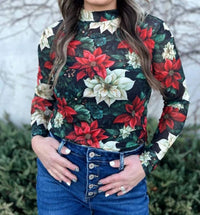Sterling Kreek - Meet Me Under The Poinsettia Mesh Top