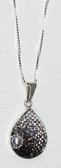 Mosaico Women's Crystal Pendant Necklace in silver - women's jewelry - detail view