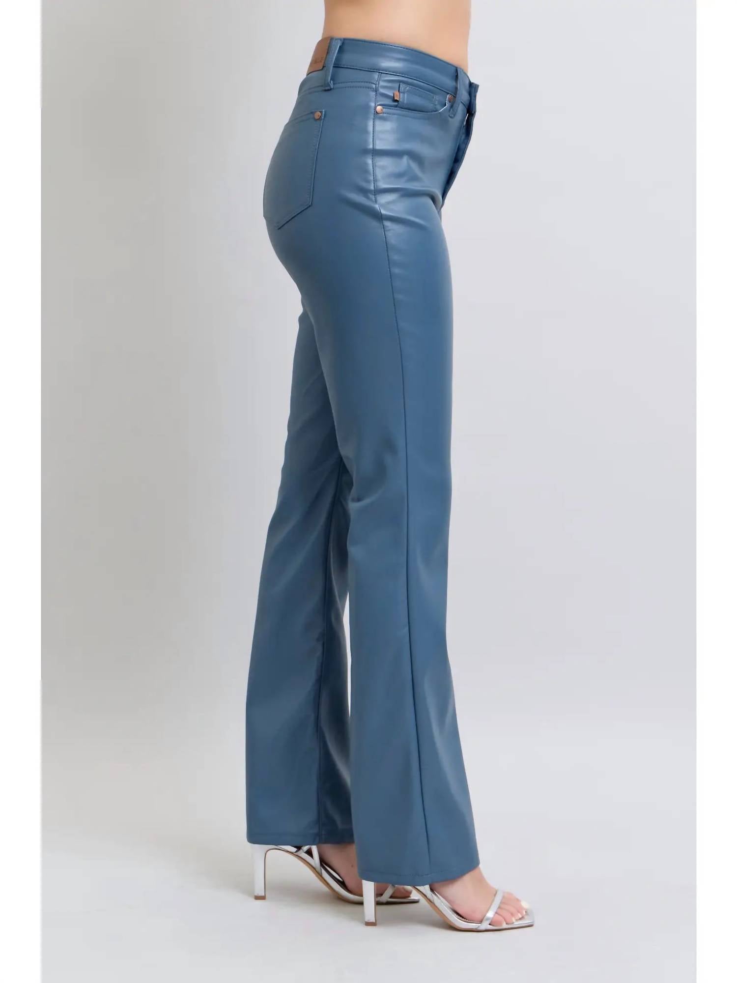 Judy Blue - Faux Leather High Waisted Tummy Control Bootcut Pants