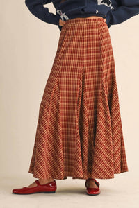 &merci Plaid Maxi Skirt in burgundy - women's skirt - alternate view