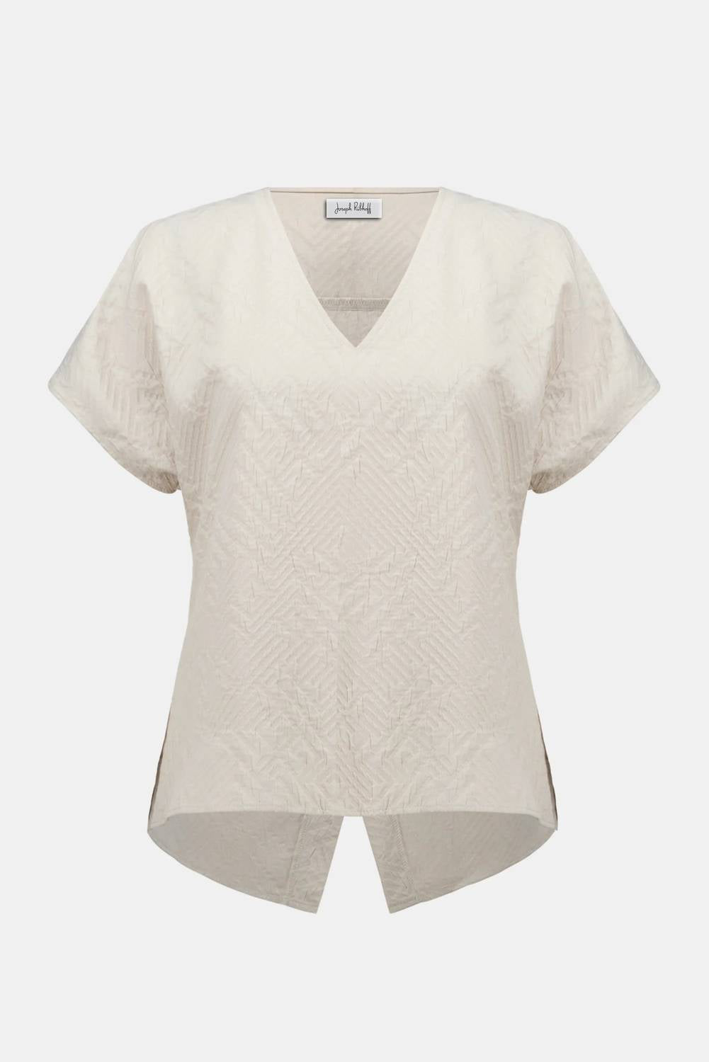 Joseph Ribkoff - Geometric Textured Jacquard Top With V-neckline