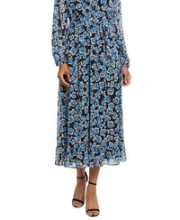 Maggy London - Long Sleeve Faux Wrap Midi Dress