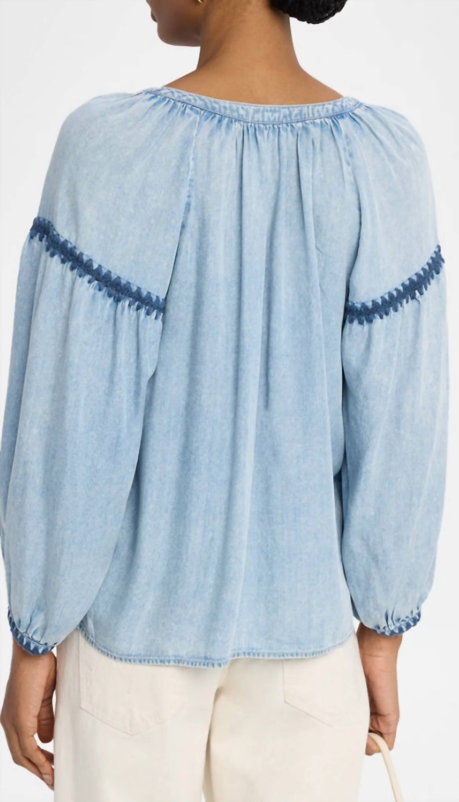 Rails - Toshi Denim Peasant Top