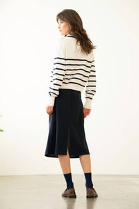 Elle Grey - Elastic Waist Cargo Midi Skirt