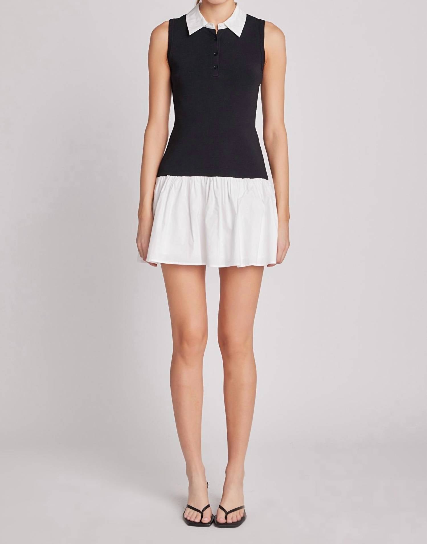 2.7 AUGUST APPAREL Hallie Mixed Media Dress in black - women's dress