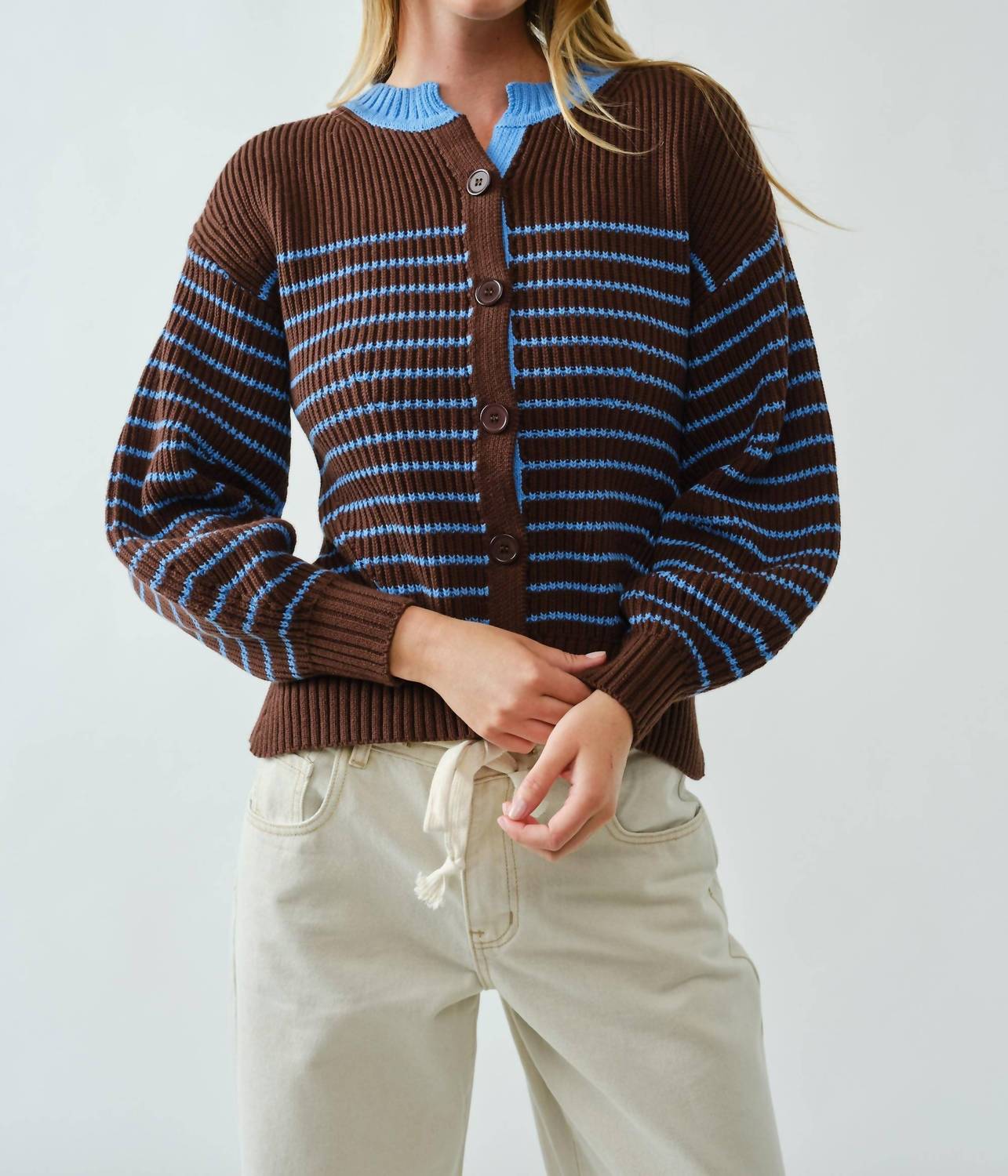 Aaron & Amber - Striped Cardigan