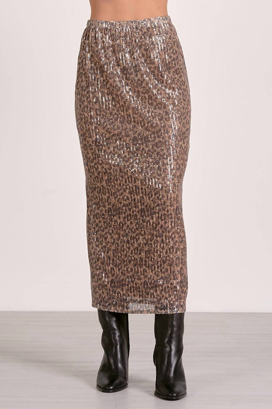 Elan - Cheetah Sequin Skirt
