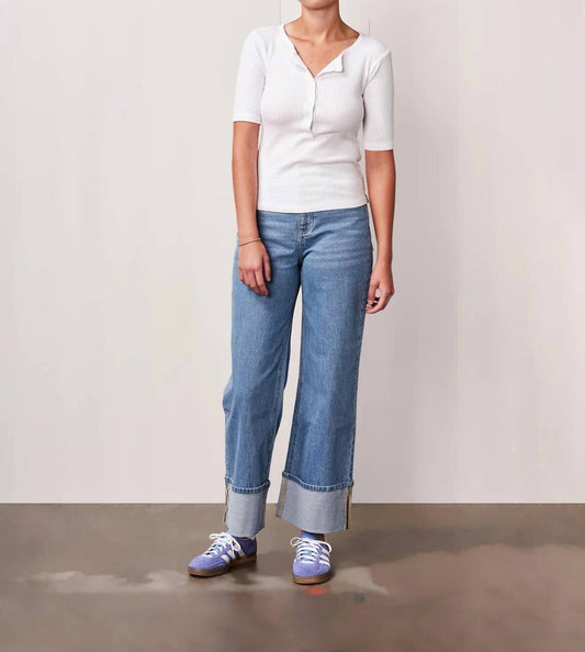 Stateside - Luxe Thermal Short Sleeve Henley Top