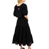KERRI ROSENTHAL Women's Gabrielle Maxi Skirt in black - women's skirt - detail view