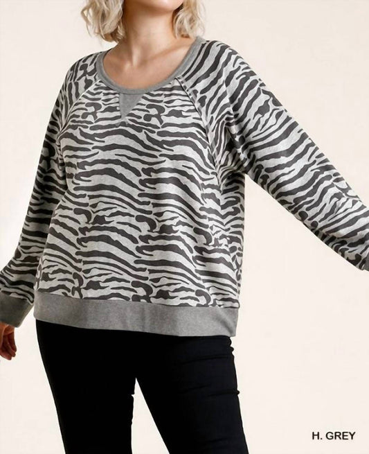 French Terry Zebra Plus Sweat Shirt