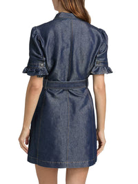 Cinq A Sept - Nolita Shimmer Denim Belted Minidress
