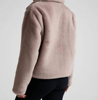 BEYOND YOGA On The List Plush Faux Fur Jacket in oat latte - women's jacket - view 4