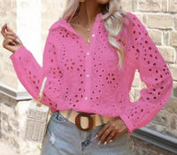 Miss Sparkling Floral Long Sleeve Blouse in pink - women's blouse