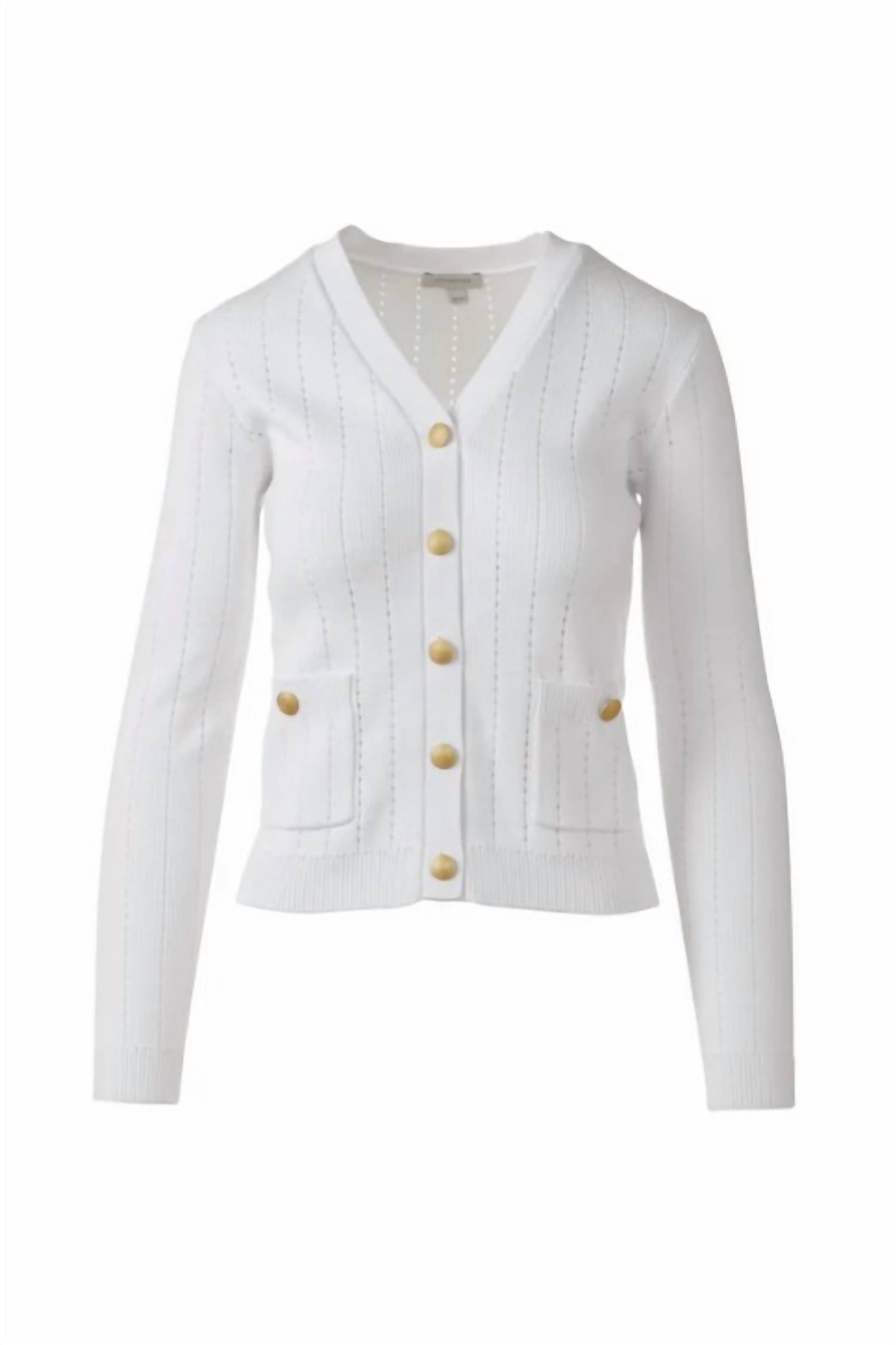 Kinross - Rib Button Front Vee Top