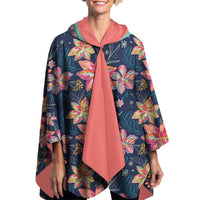 Raincaper - Ettavee Bold Flowers Floral Poncho