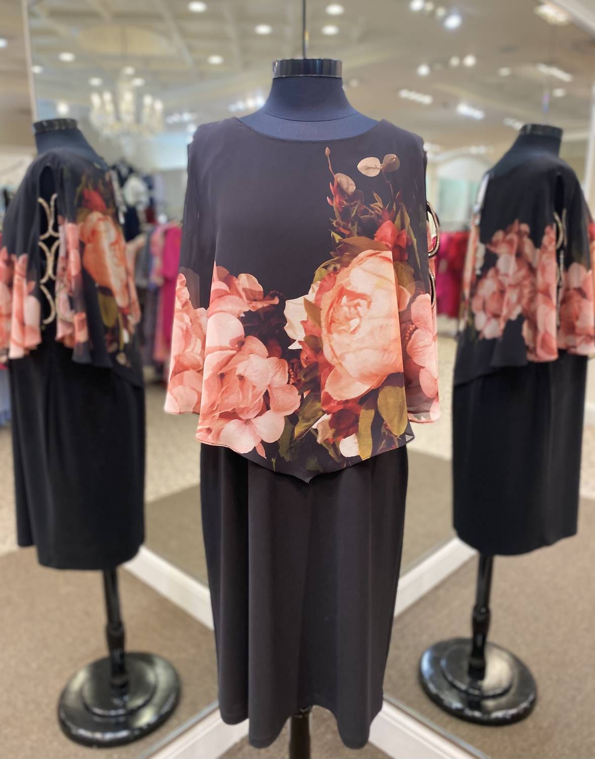 Frank Lyman - Women's Floral Cape Dress