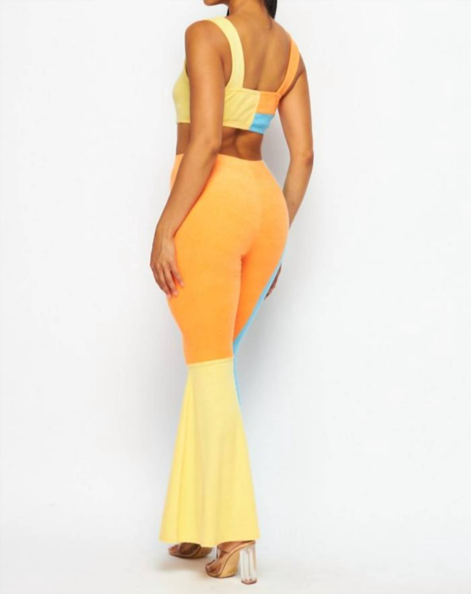 Bright Idea Terry Cloth Crop Top and Pant Set