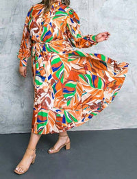 Flying Tomato - Printed Woven Midi Dress