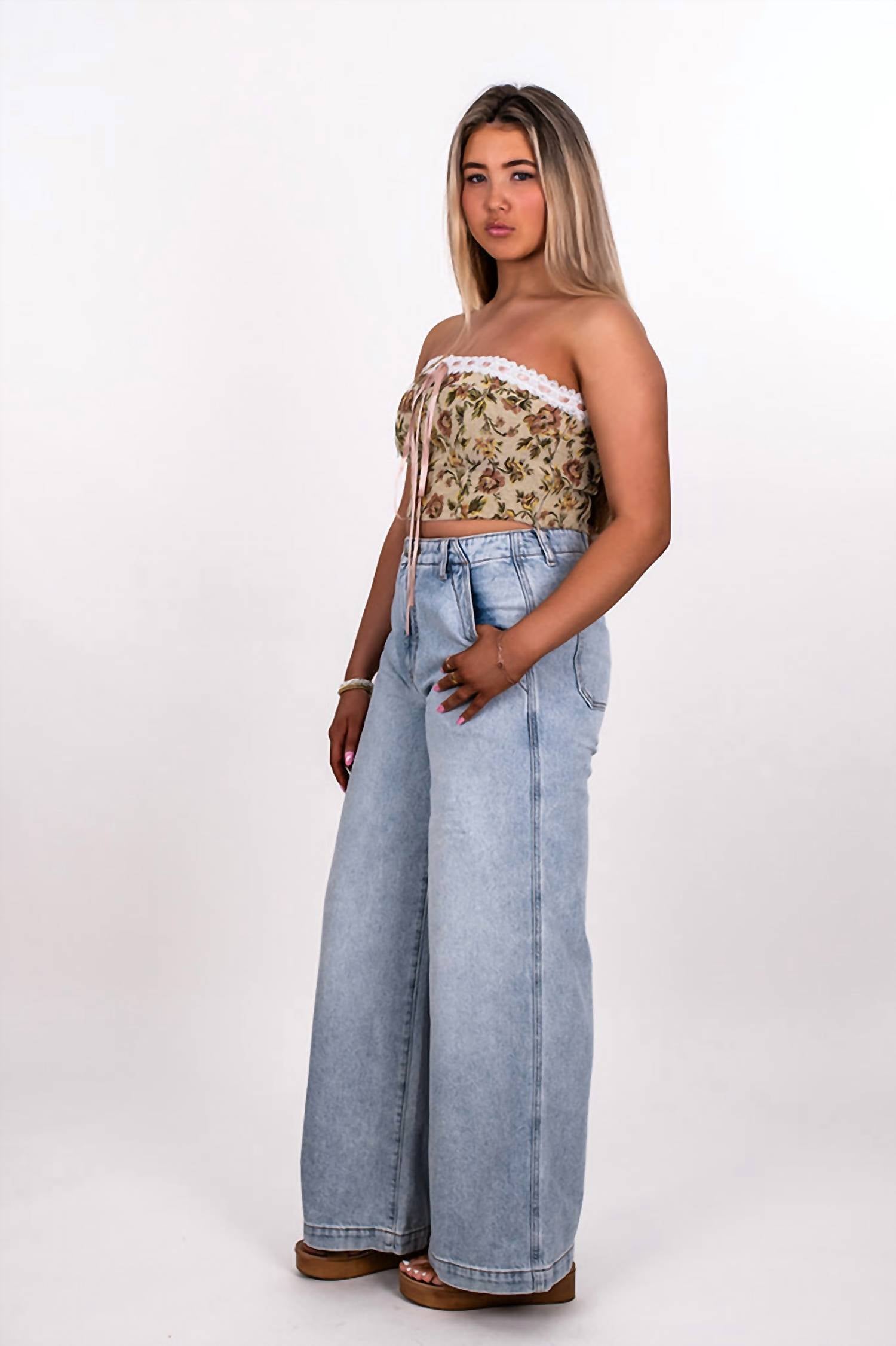 DAZE Kickback High-rise Palazzo Jean in hush - women's jeans - alternate view