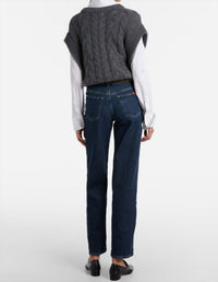 7 For All Mankind Stovepipe Straight Jeans in bluecrest - women's jeans - alternate view