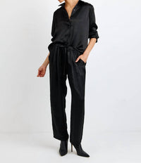 Bella Dahl - Pull On Slouchy Trouser With Elastic Waist and Tie