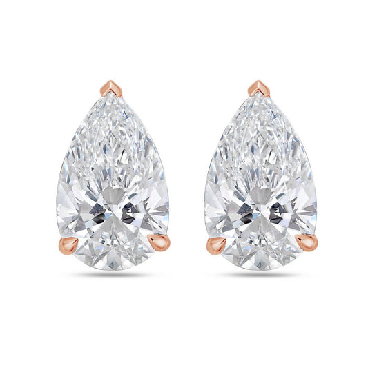 Diana M Jewels - 6.00 Cts Lab Grown Pear Cut Stud Earrings