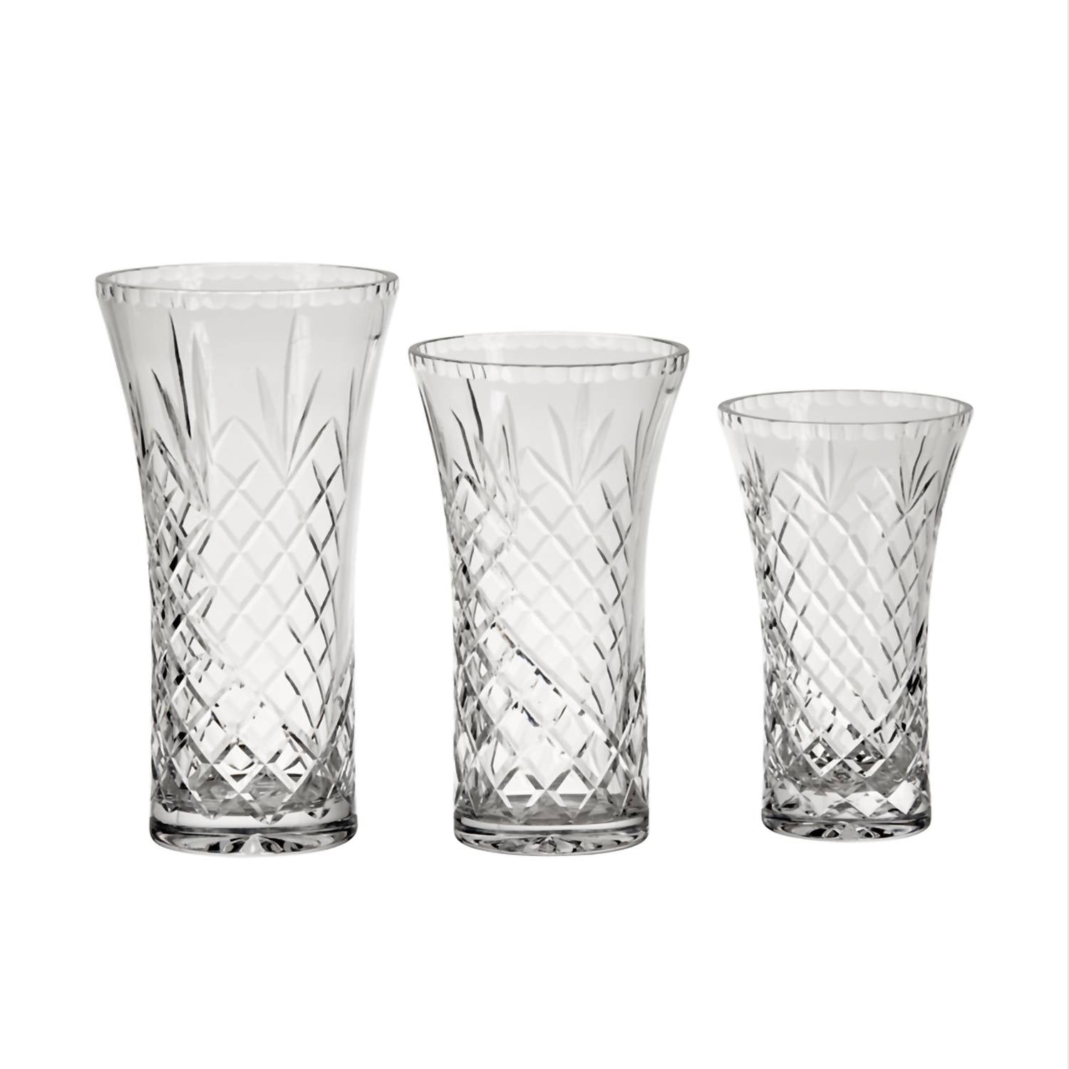 Creative Gifts International - Crystal Flared Vase With Medallion II Pattern