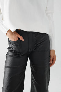 Q2 - Faux Leather Wide Leg Pants